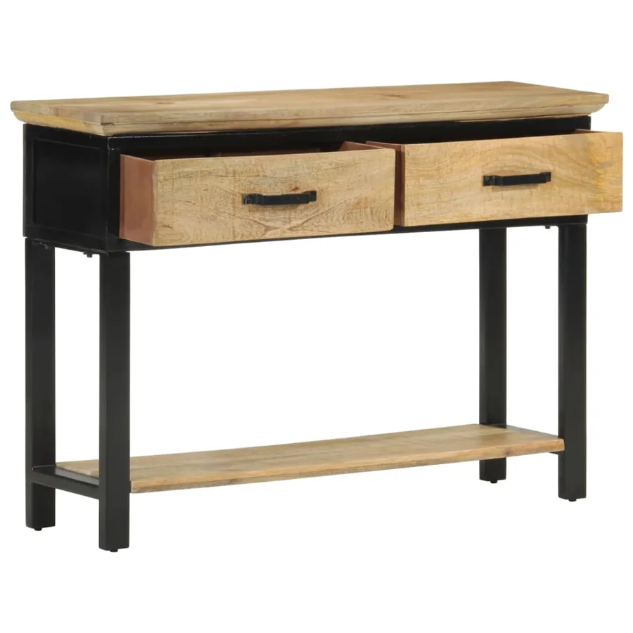Table console 110x30x75 cm bois de manguier massif brut - 2