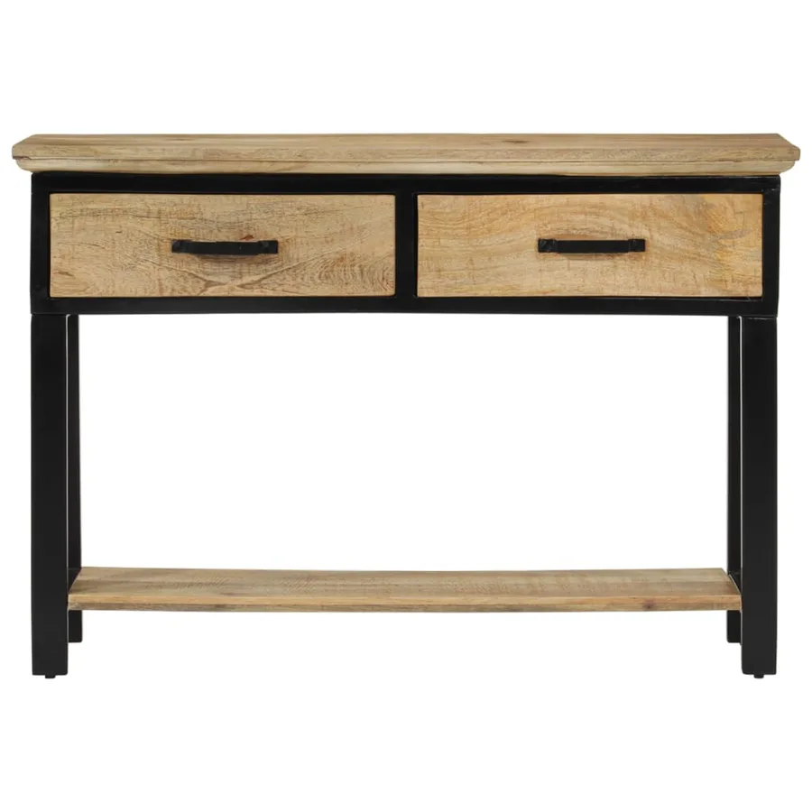 Table console 110x30x75 cm bois de manguier massif brut - 4