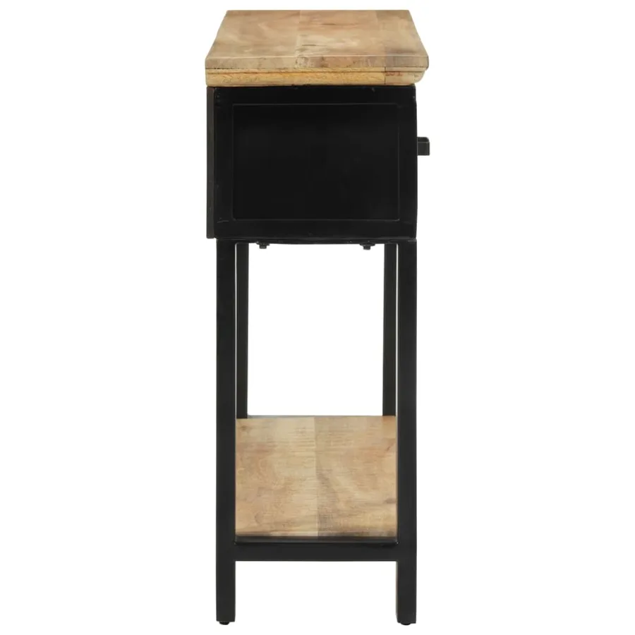 Table console 110x30x75 cm bois de manguier massif brut - 5