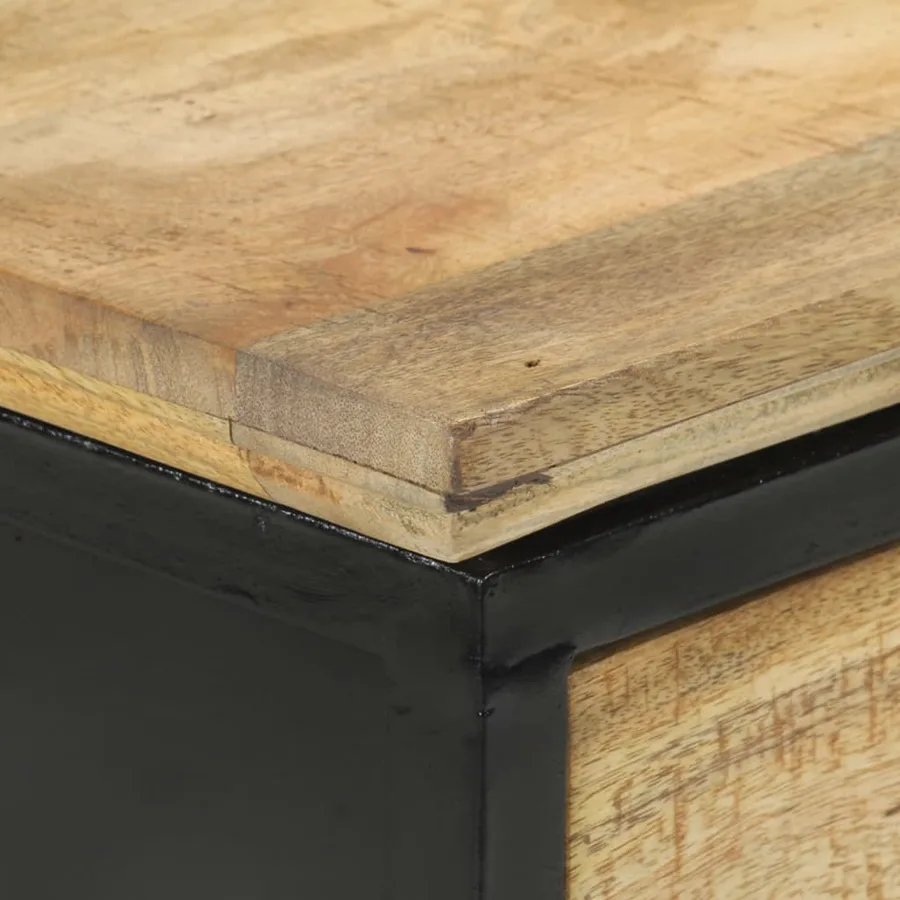 Table console 110x30x75 cm bois de manguier massif brut - 6