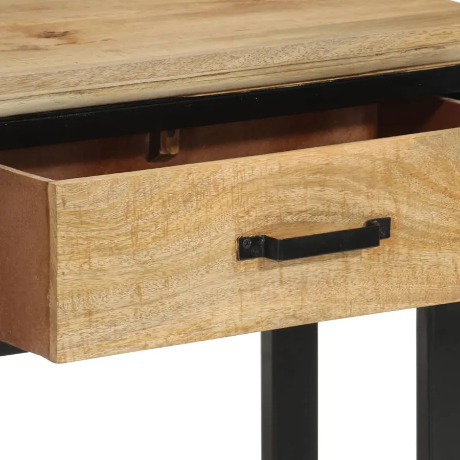 Table console 110x30x75 cm bois de manguier massif brut - 7