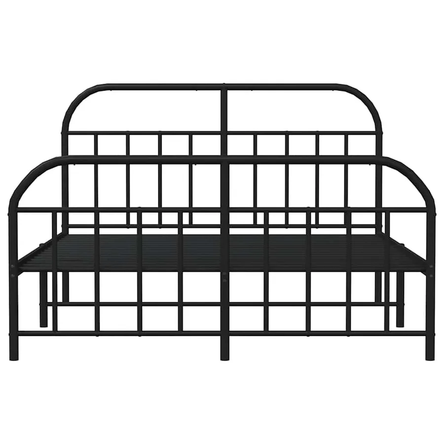 Cadre de lit métal sans matelas avec pied de lit noir 160x200cm - 6