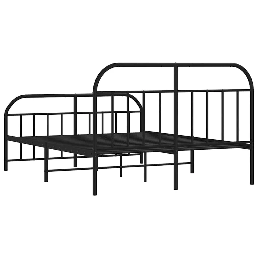 Cadre de lit métal sans matelas avec pied de lit noir 160x200cm - 8