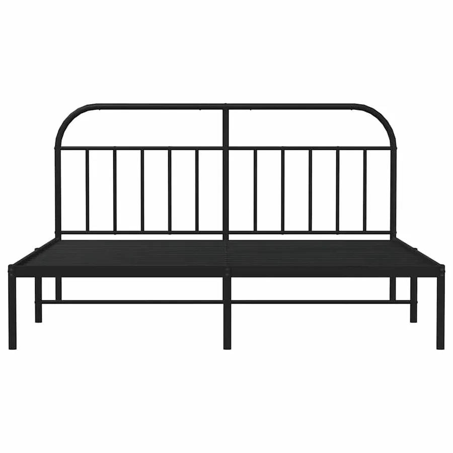 Cadre de lit métal sans matelas avec tête de lit noir 183x213cm - 6