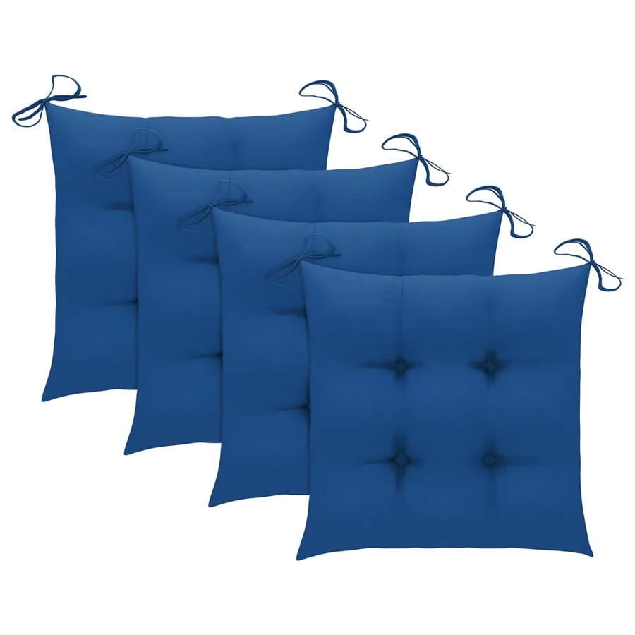 Chaises pliables de jardin avec coussins lot de 4 Teck solide - 7