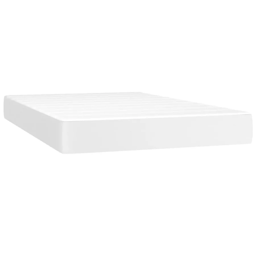 Sommier à lattes de lit avec matelas et LED Blanc 120x200 cm - 6