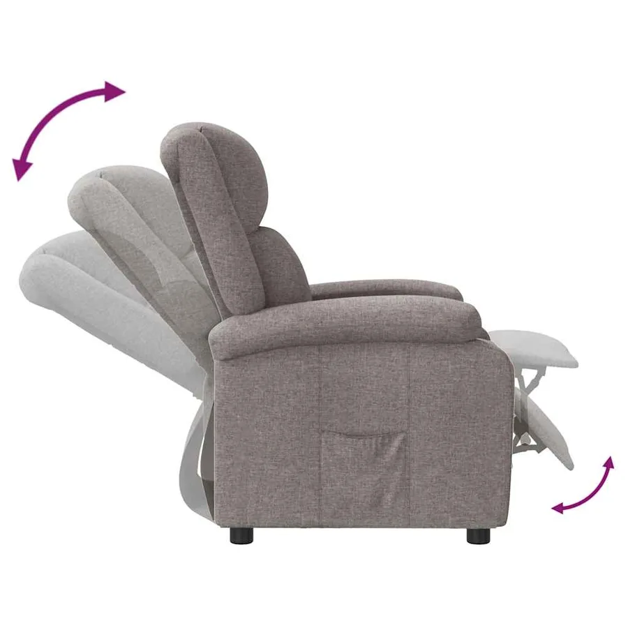 Fauteuil inclinable Taupe Tissu - 6
