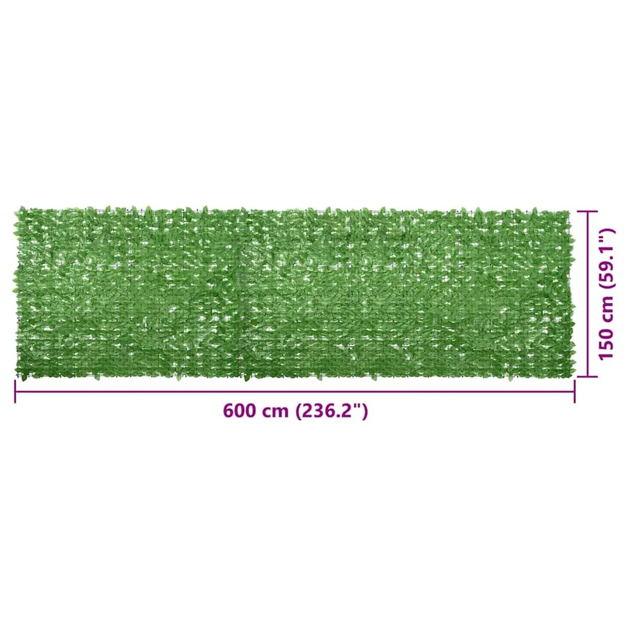 Écran de balcon avec feuilles vert 600x150 cm - 7