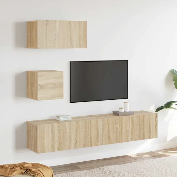 Ensemble de meubles TV 4 pcs Chêne sonoma Bois d'ingénierie