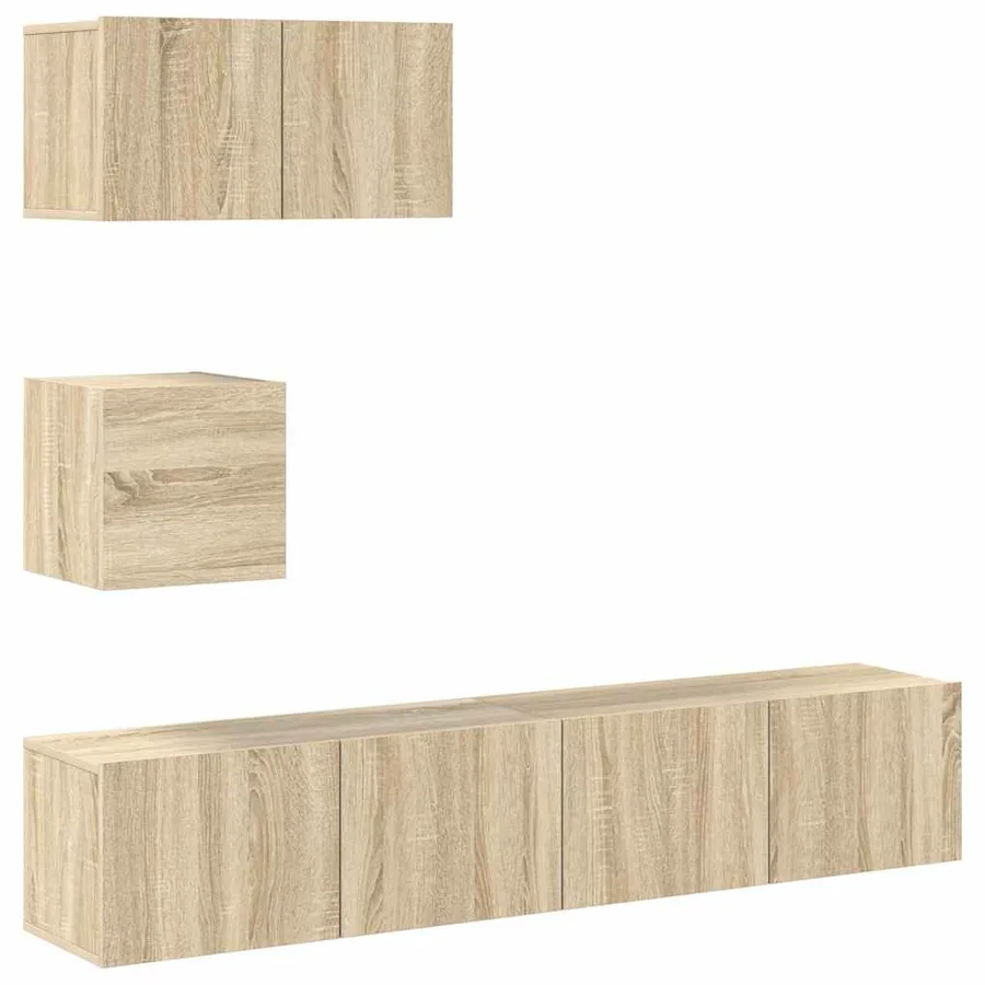 Ensemble de meubles TV 4 pcs Chêne sonoma Bois d'ingénierie - 2