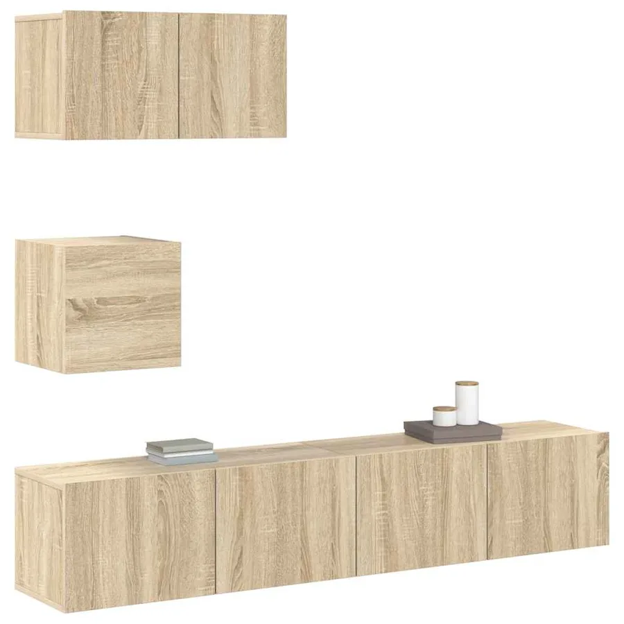 Ensemble de meubles TV 4 pcs Chêne sonoma Bois d'ingénierie - 4
