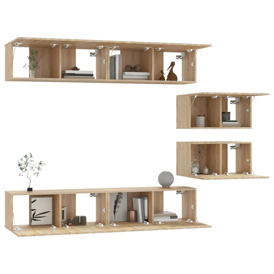 Ensemble de meubles TV 6 pcs Chêne sonoma Bois d'ingénierie - 7