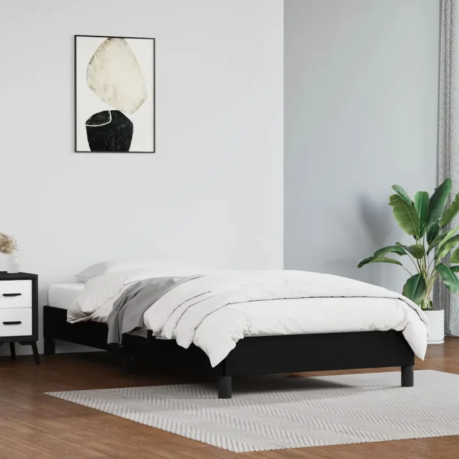 Cadre de lit sans matelas noir 90x200 cm similicuir