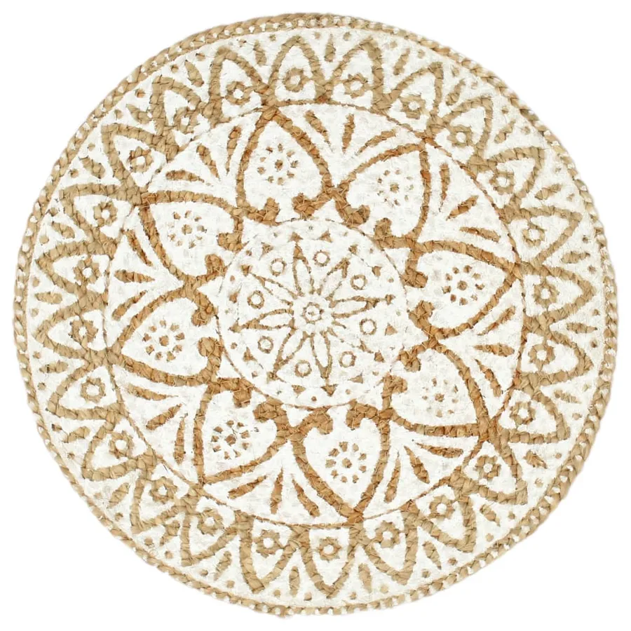 Napperons 6 pcs Blanc 38 cm Rond Jute - 2