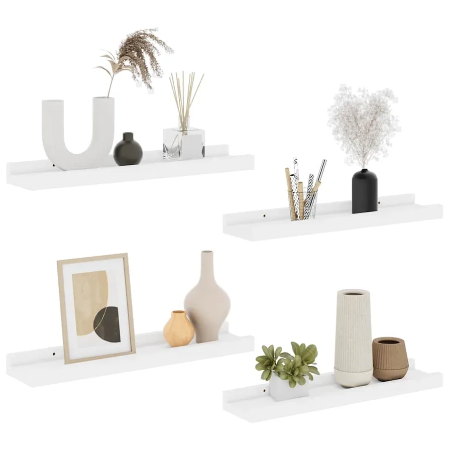 Étagères murales 4 pcs Blanc 40x9x3 cm - 4