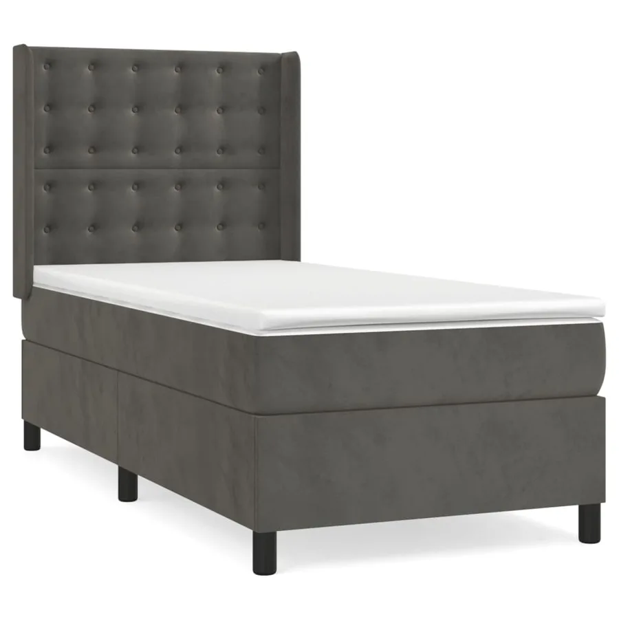 Sommier à lattes de lit avec matelas Gris foncé 100x200 cm - 2