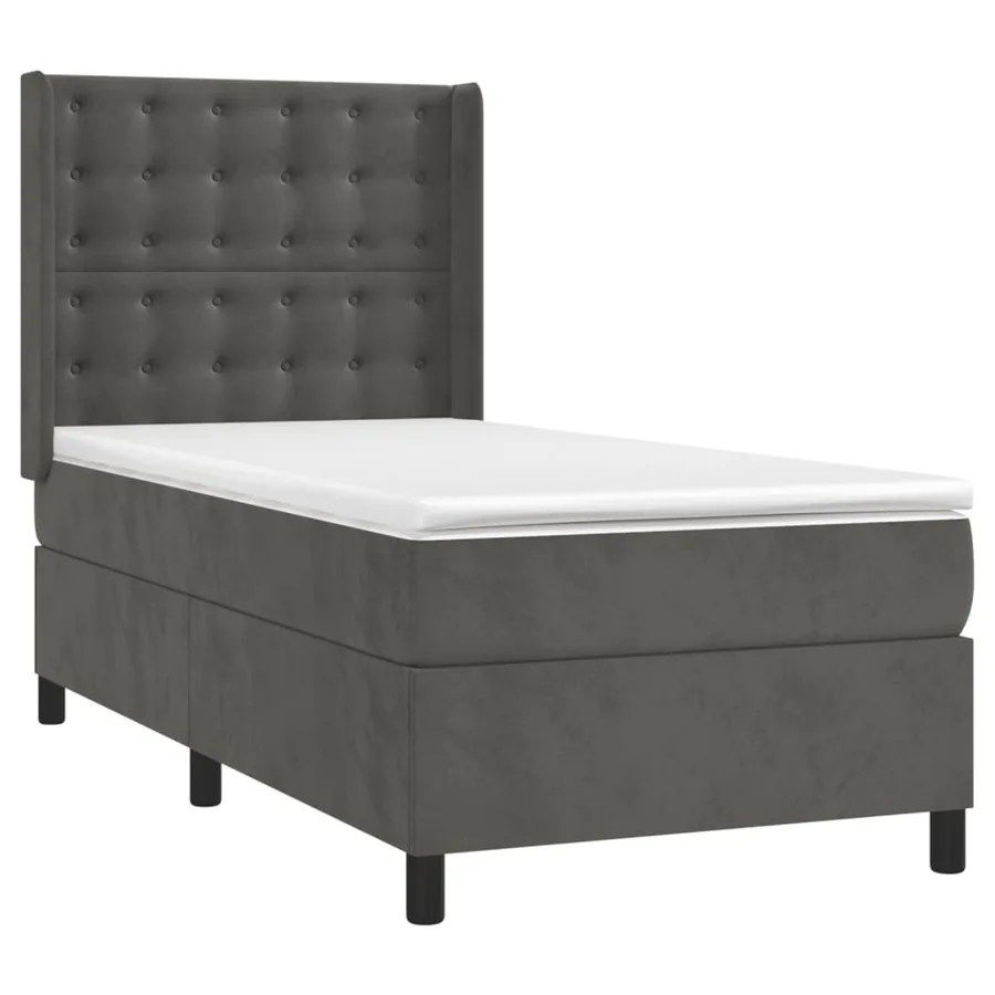 Sommier à lattes de lit avec matelas Gris foncé 100x200 cm - 3