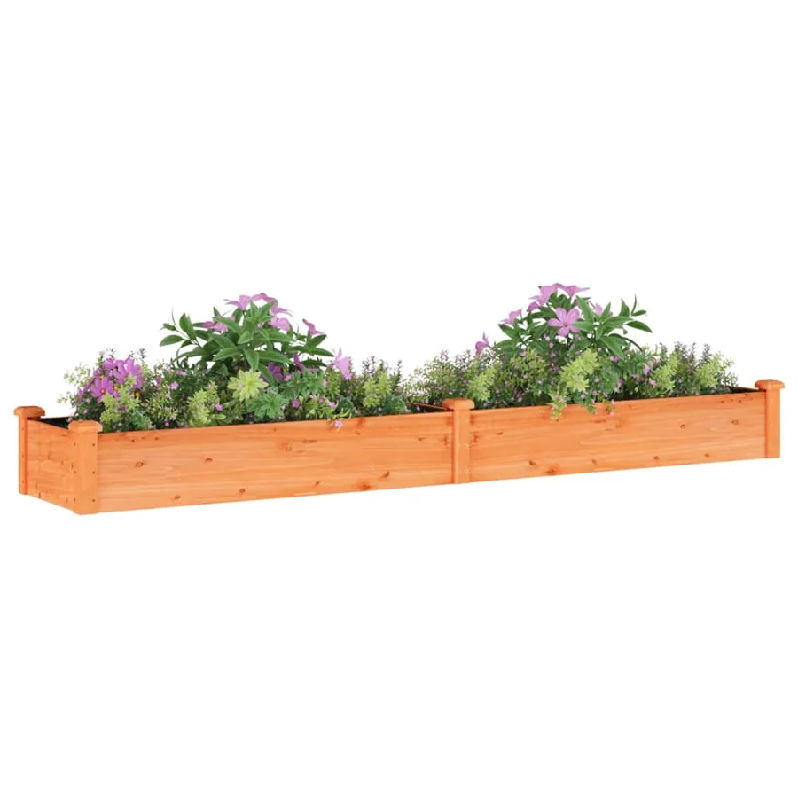 Lit surélevé de jardin doublure 240x45x25 cm bois massif sapin - 3