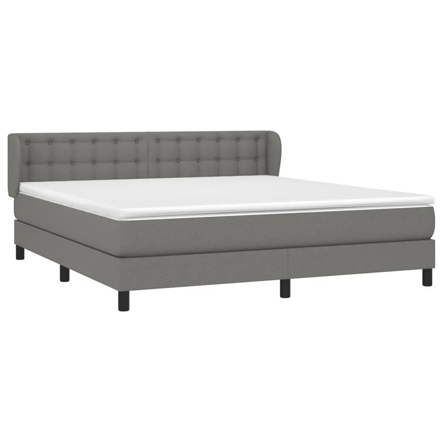 Sommier à lattes de lit avec matelas Gris foncé 160x200cm Tissu - 3