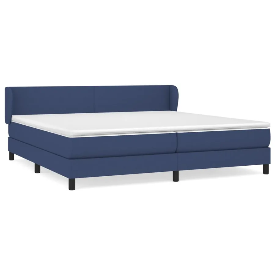Sommier à lattes de lit avec matelas Bleu 200x200 cm Tissu - 2