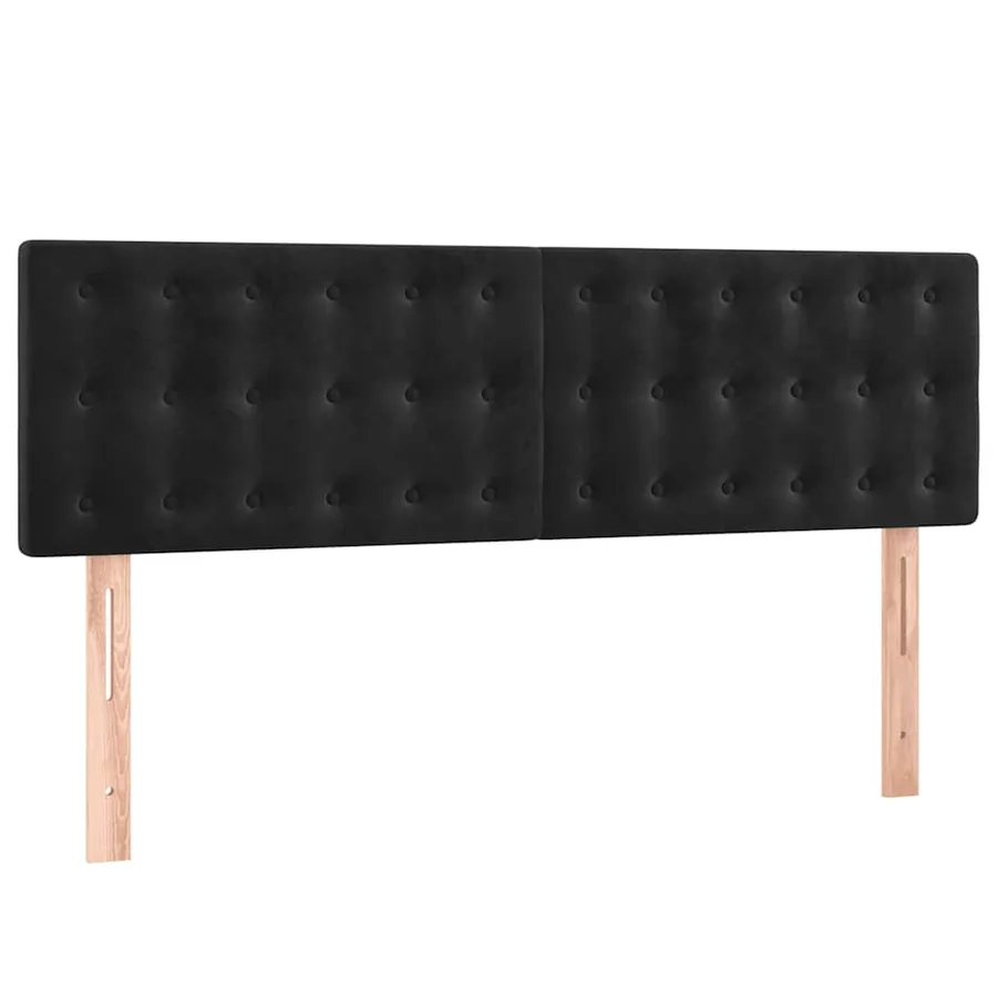 Sommier à lattes de lit avec matelas Noir 140x200 cm Velours - 6