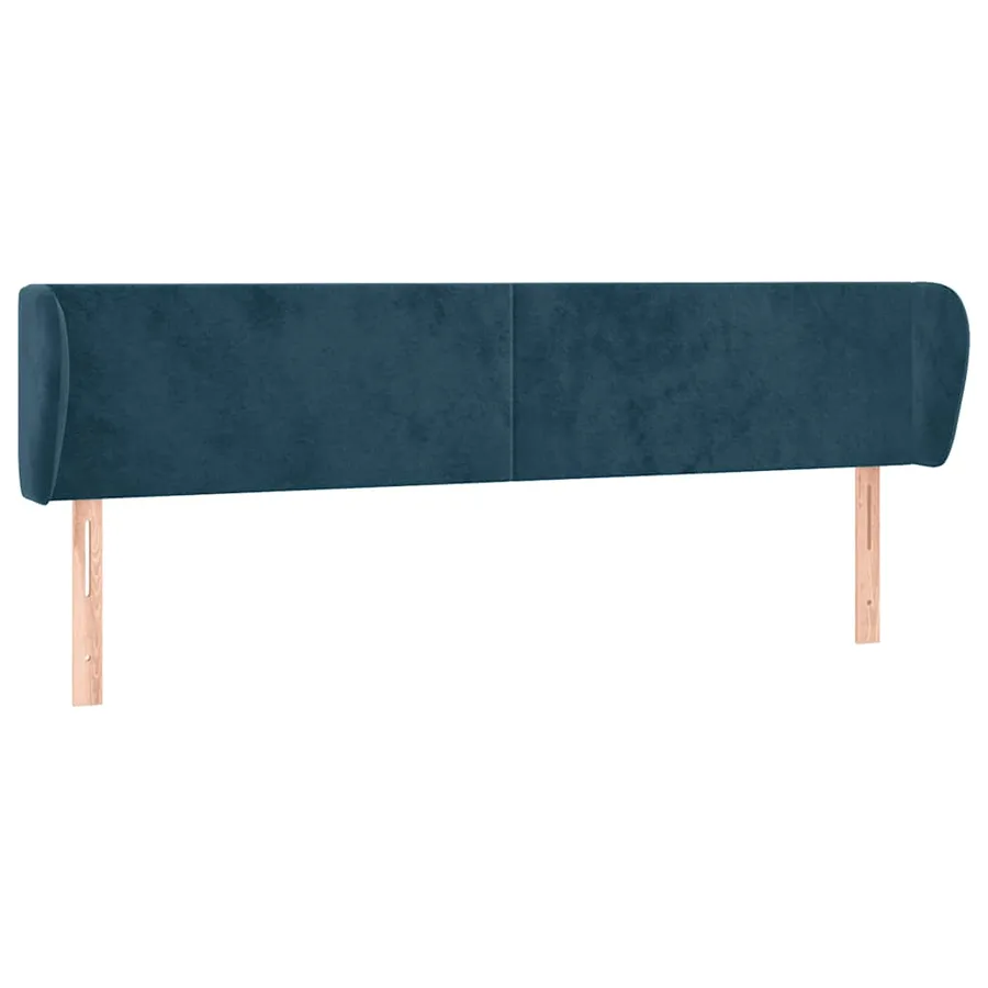 Tête de lit avec oreilles Bleu foncé 163x23x78/88 cm Velours - 2