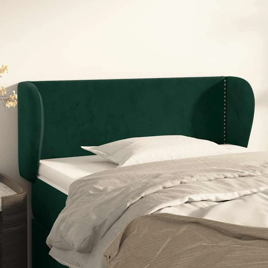 Tête de lit avec oreilles Vert foncé 83x23x78/88 cm Velours