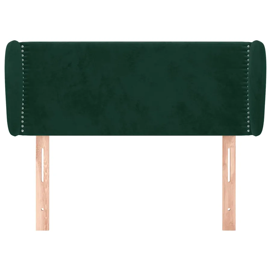 Tête de lit avec oreilles Vert foncé 83x23x78/88 cm Velours - 3