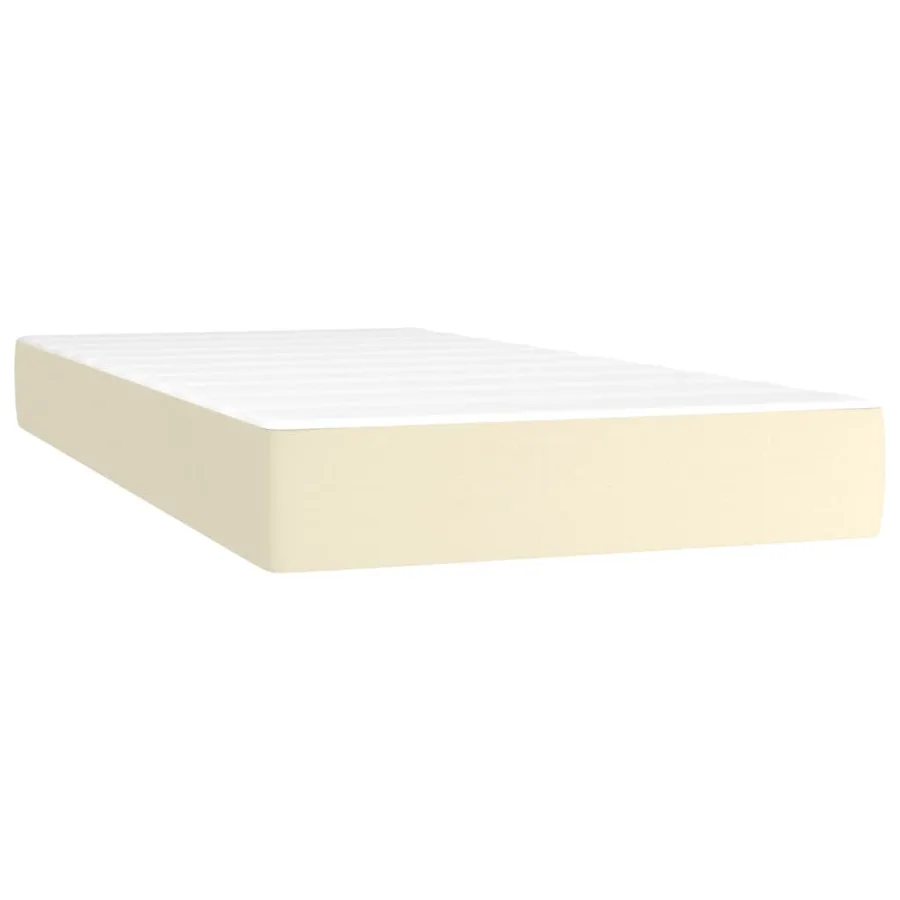 Sommier à lattes de lit avec matelas Crème 80x200 cm Similicuir - 5