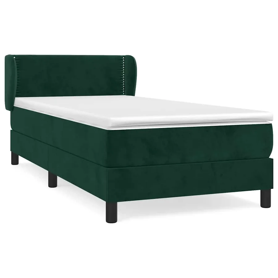 Sommier à lattes de lit et matelas Vert foncé 80x200 cm Velours - 2