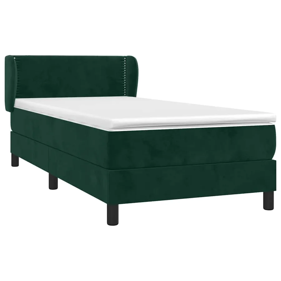 Sommier à lattes de lit et matelas Vert foncé 80x200 cm Velours - 3