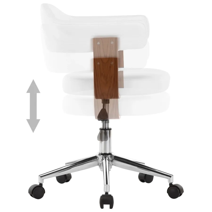Chaises pivotantes à manger lot de 6 bois courbé et similicuir - 5