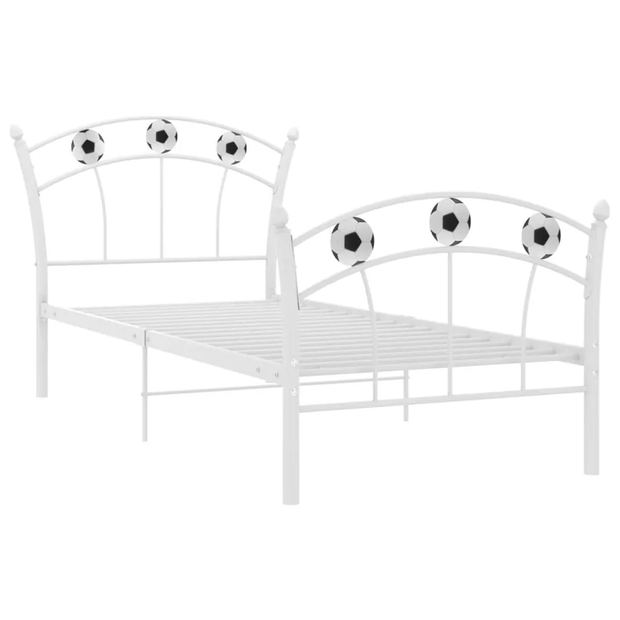 Cadre de lit sans matelas blanc métal 90x200 cm - 2
