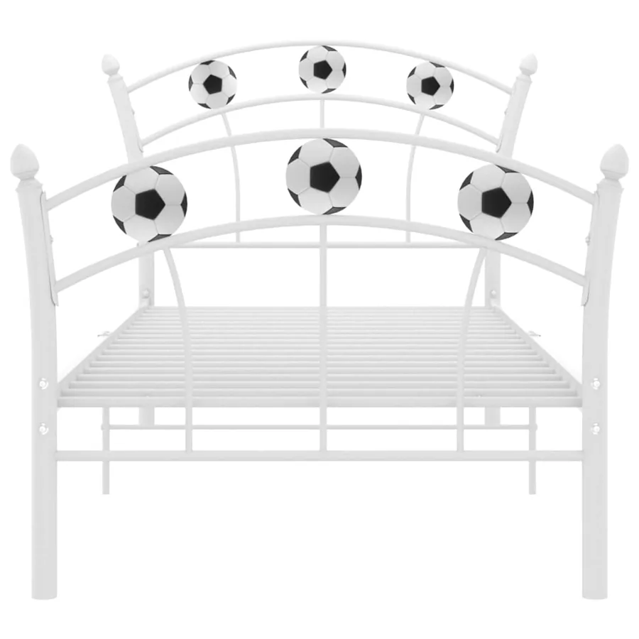 Cadre de lit sans matelas blanc métal 90x200 cm - 3