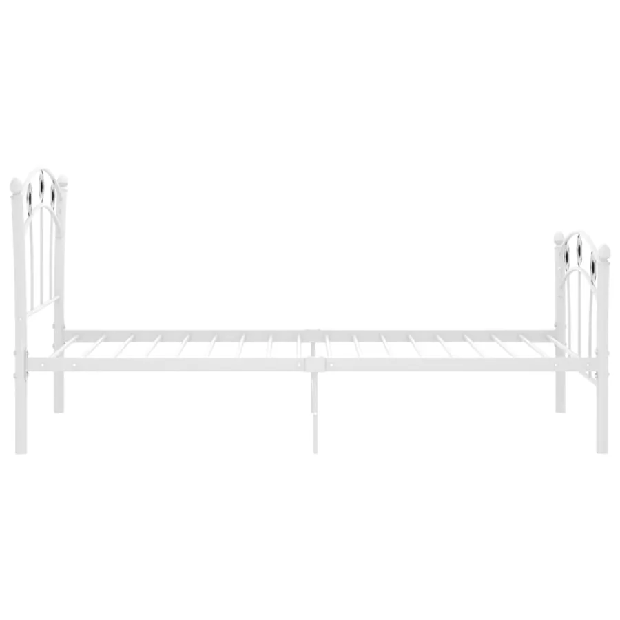 Cadre de lit sans matelas blanc métal 90x200 cm - 4