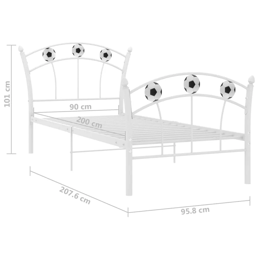 Cadre de lit sans matelas blanc métal 90x200 cm - 6