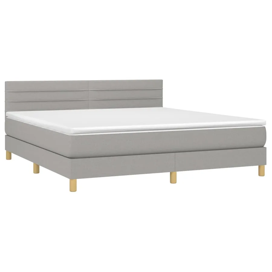 Sommier à lattes de lit matelas et LED Gris clair 160x200 cm - 3