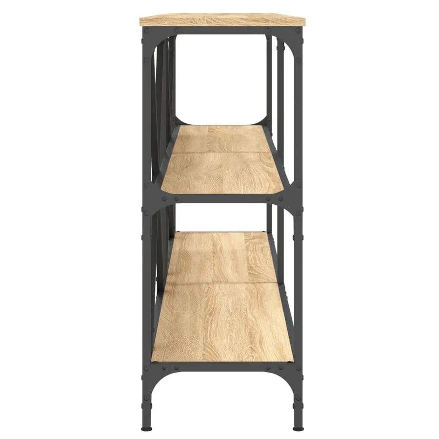 Table console chêne sonoma 160x30x75cm bois d'ingénierie et fer - 5
