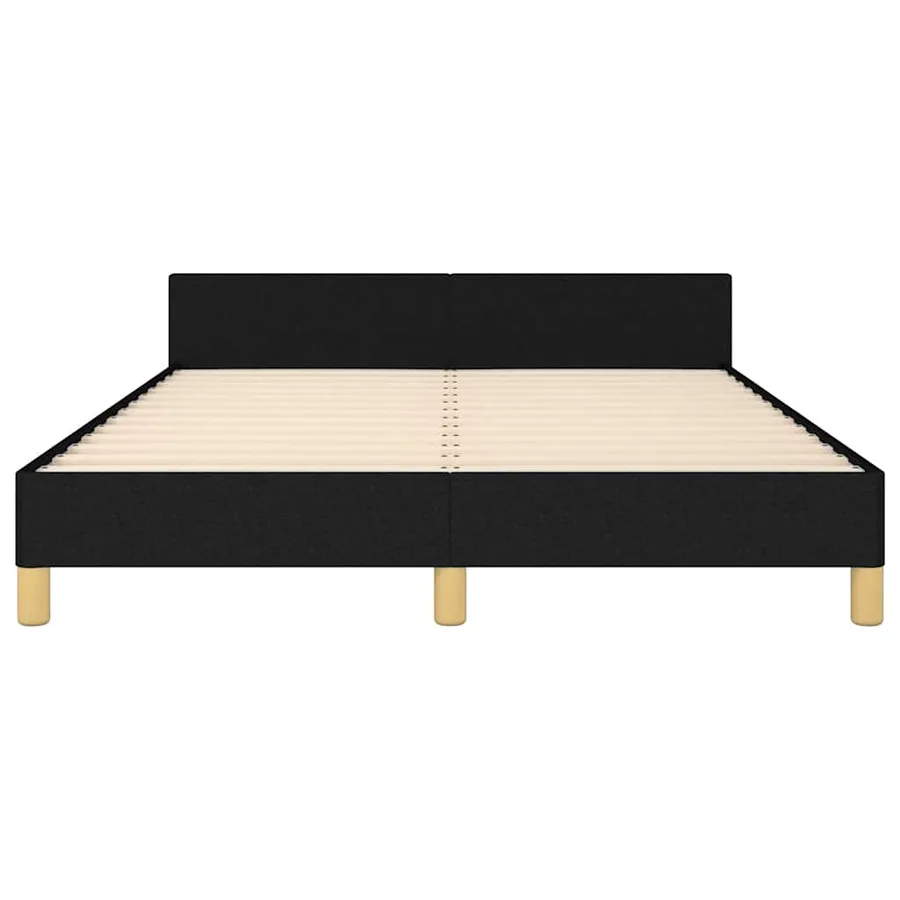 Cadre de lit sans matelas noir 140x200 cm tissu - 6