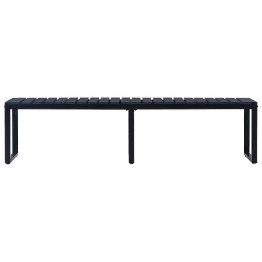Banc de jardin 180 cm Panneau PS Noir - 2