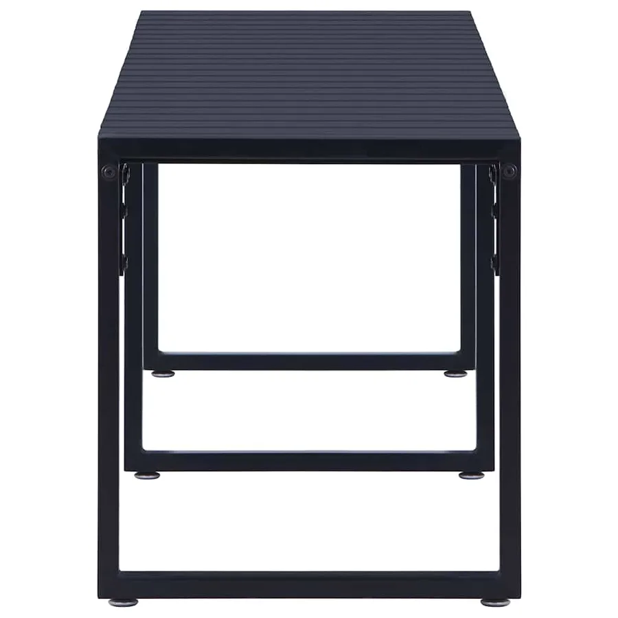 Banc de jardin 180 cm Panneau PS Noir - 3