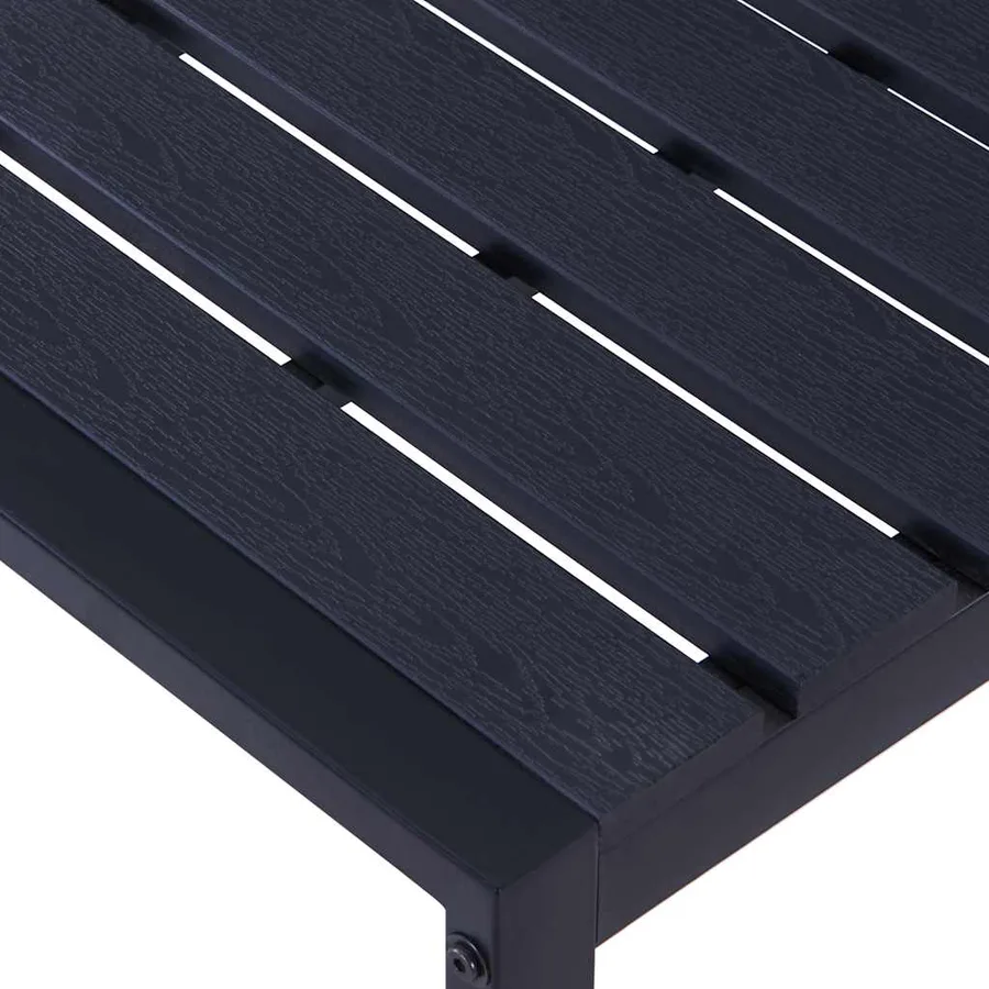 Banc de jardin 180 cm Panneau PS Noir - 4
