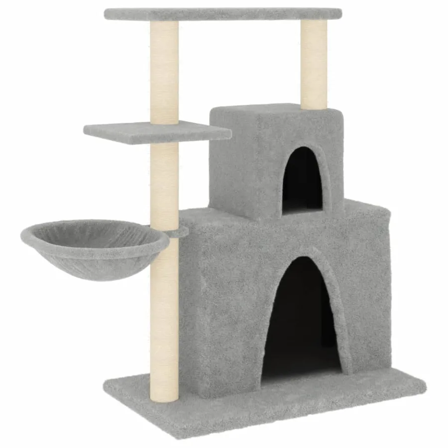 Arbre à chat avec griffoirs en sisal Gris clair 83 cm - 2