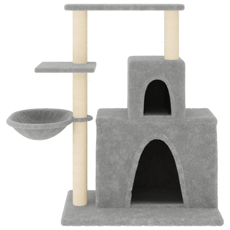 Arbre à chat avec griffoirs en sisal Gris clair 83 cm - 3