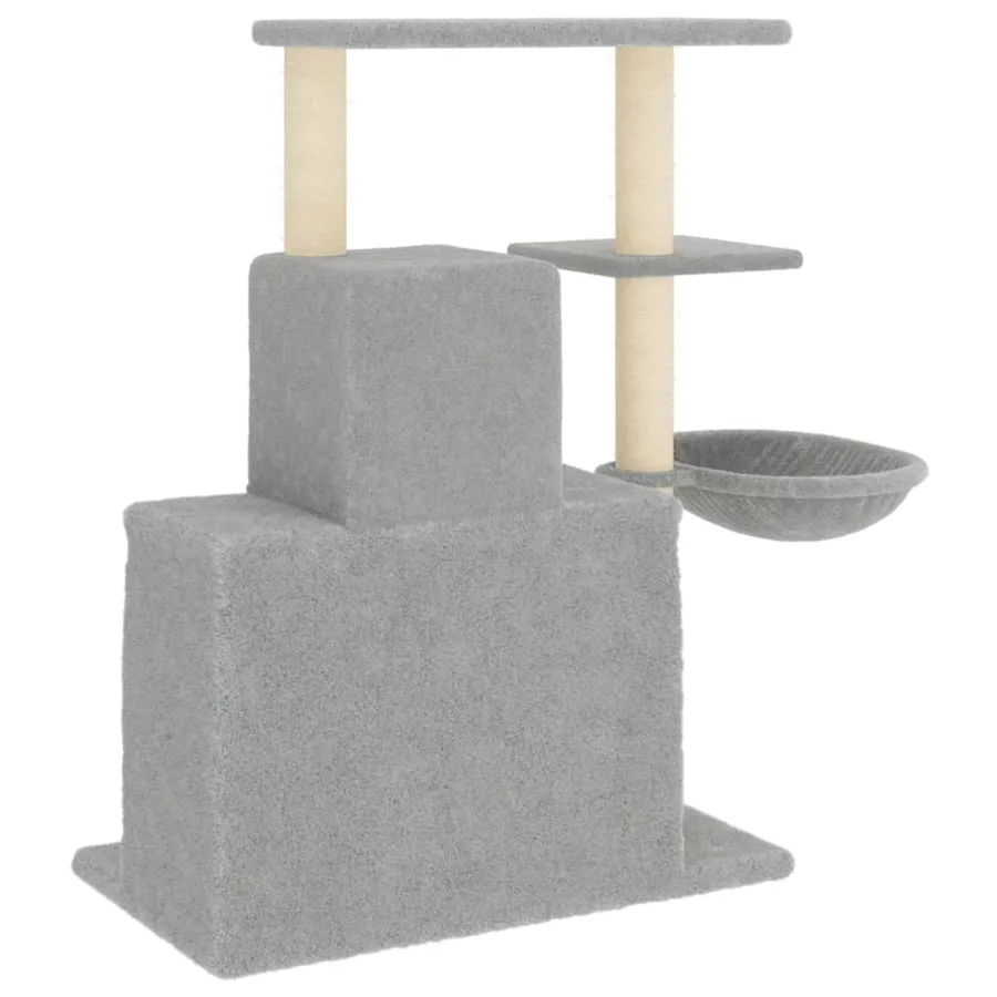 Arbre à chat avec griffoirs en sisal Gris clair 83 cm - 5