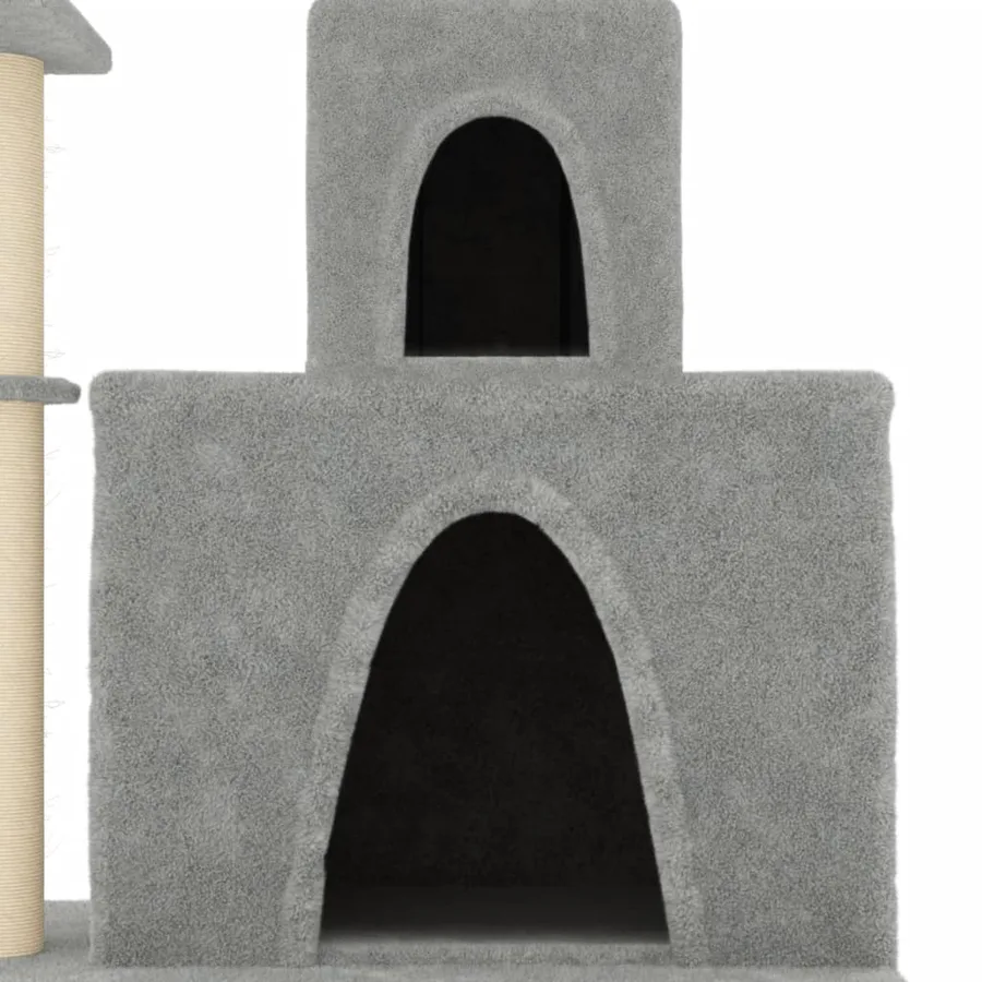 Arbre à chat avec griffoirs en sisal Gris clair 83 cm - 6