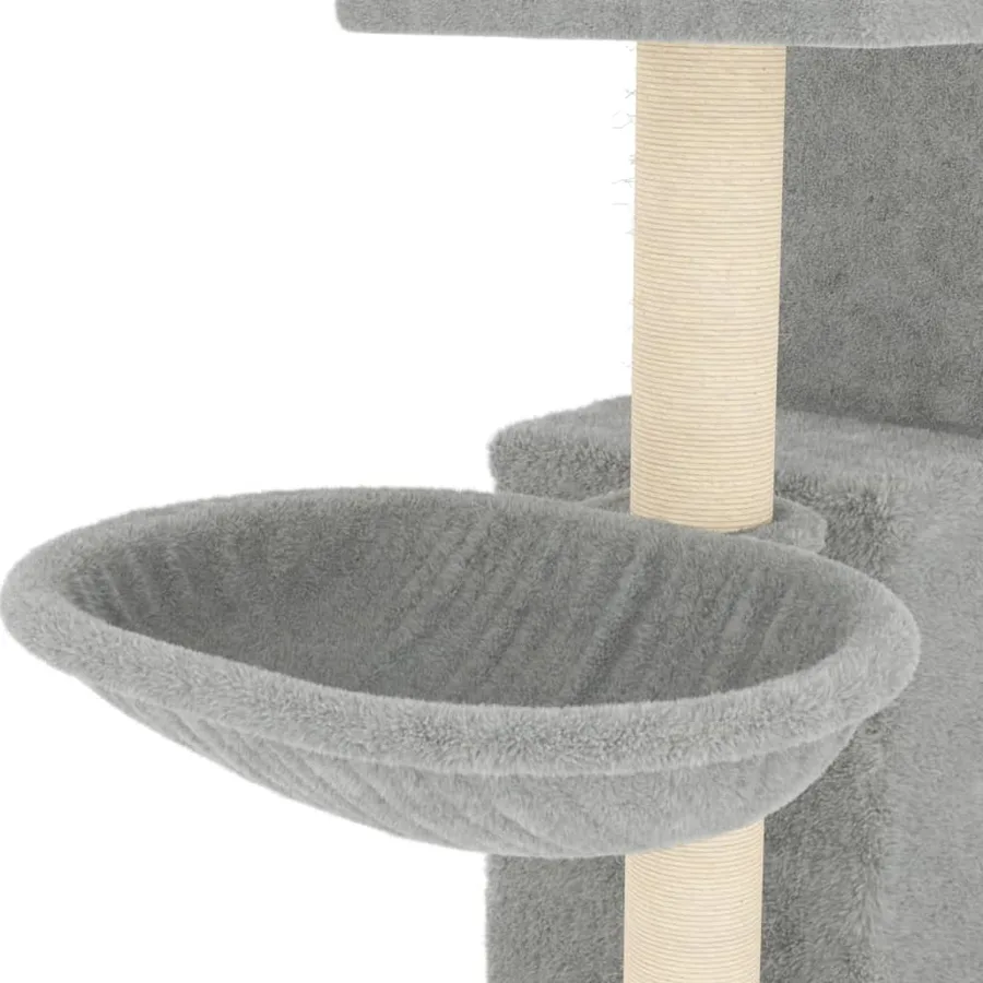 Arbre à chat avec griffoirs en sisal Gris clair 83 cm - 7