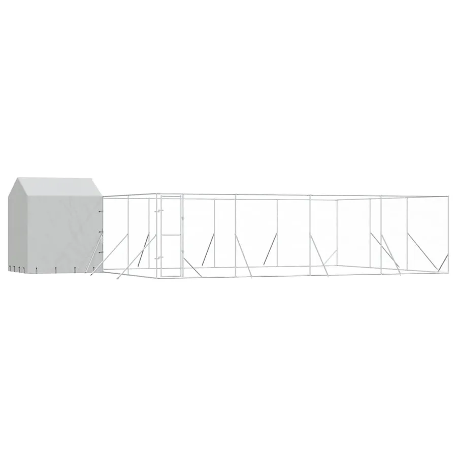 Chenil d'extérieur pour chiens avec toit argenté 10x6x2,5 m - 2