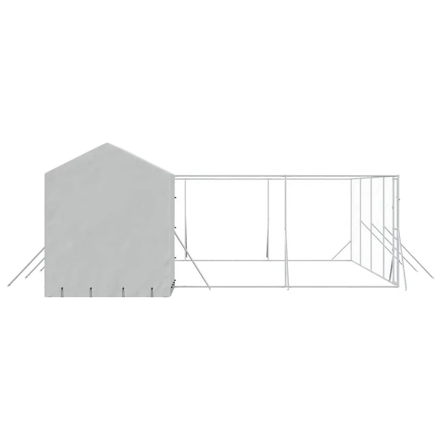 Chenil d'extérieur pour chiens avec toit argenté 10x6x2,5 m - 5
