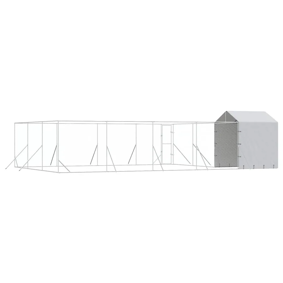 Chenil d'extérieur pour chiens avec toit argenté 10x6x2,5 m - 6